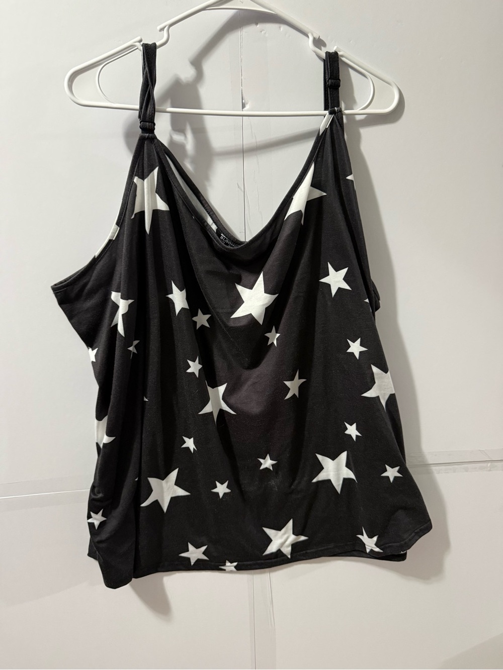 BloomChic Black Tank Top with White Star Print